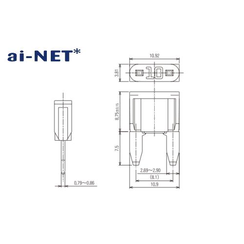 ai-net アイネット ミニ平型ヒューズ タイプ：10A(レッド)｜webike｜03