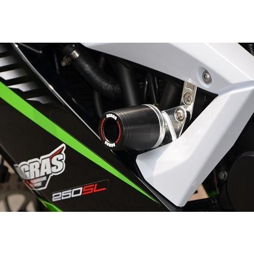 AGRAS アグラス レーシングスライダー ロゴ：無し / ジュラコンカラー：ホワイト ニンジャ250SL KAWASAKI カワサキ エンジンスライダー・フレームスライダー_2