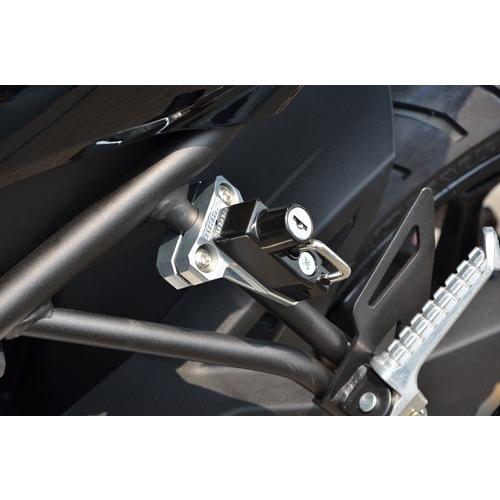 AGRAS アグラス ヘルメットホルダー ヘルメットロックカラー：ブラック / アルミステーカラー：シルバー ニンジャ250SL KAWASAKI カワサキ ヘルメットロック