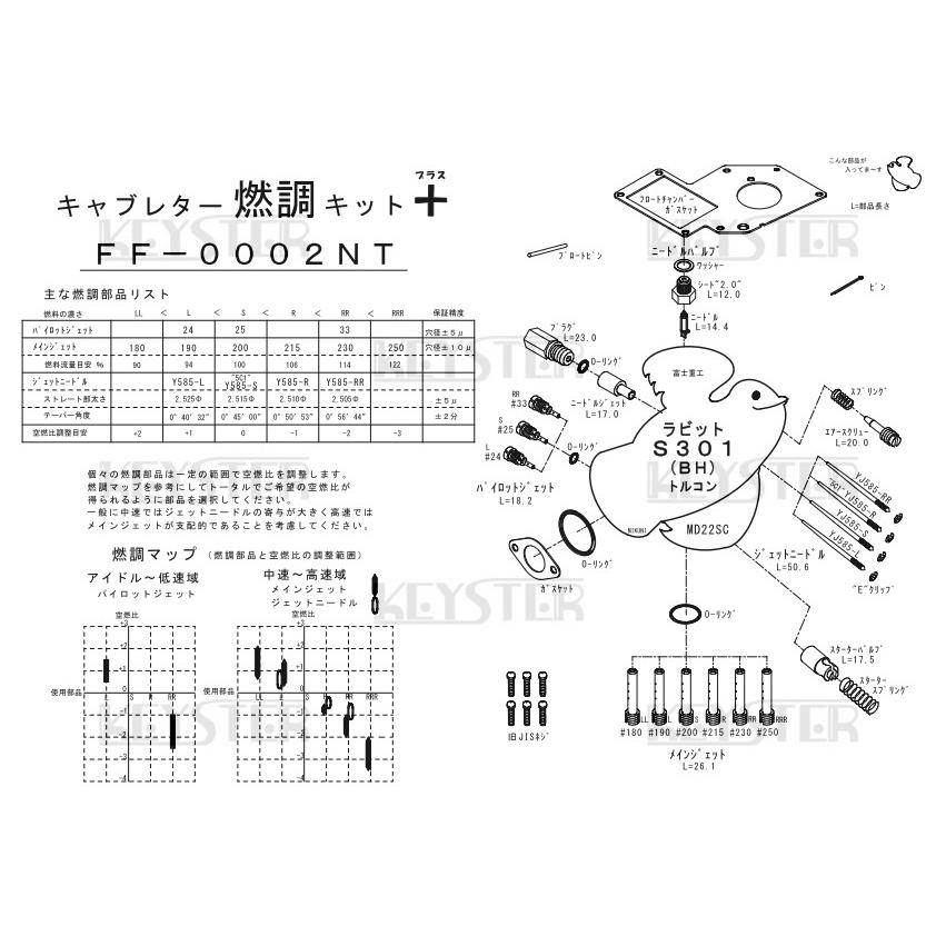 KEYSTER キースター キャブレター燃調キット ラビット125 FujiHeavyIndustries 富士重工｜webike｜04