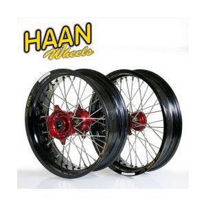 HAAN WHEELS ハーンホイール フロント・リアモタードコンプリートホイール F3.50／16.5インチ R4.25／17インチ カラー：オレンジ / カラー：ブラック : 22720984 : ウェビック1号店