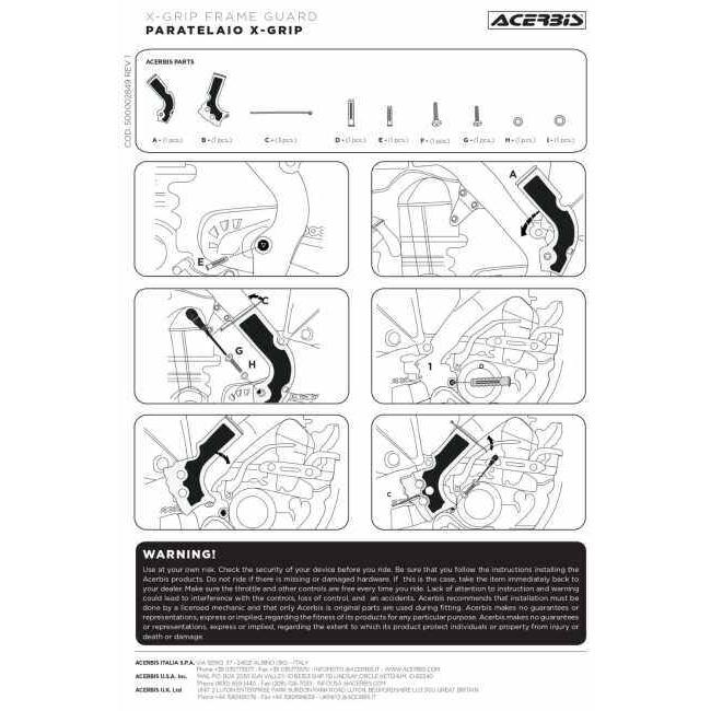 ACERBIS アチェルビス X-GRIP フレームプロテクター カラー：ブルー WR250F YZ250F YZ450F YAMAHA ヤマハ フレームカバー フレーム | ACERBIS | 02