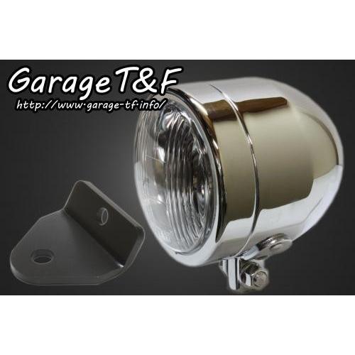 Garage T\u0026F ガレージ 4インチドームライト＆ライトステー(タイプH)キット ヘッドライト：メッキ仕上げ マグナフィフティー HONDA ホンダ ヘッドライト