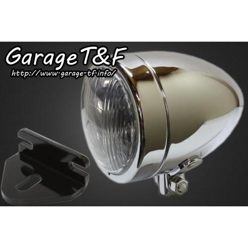 Garage T\u0026F ガレージ 4インチスリムライト(ロング)＆ライトステー(タイプE)キット W650 KAWASAKI カワサキ ヘッドライト 灯火類 電装系