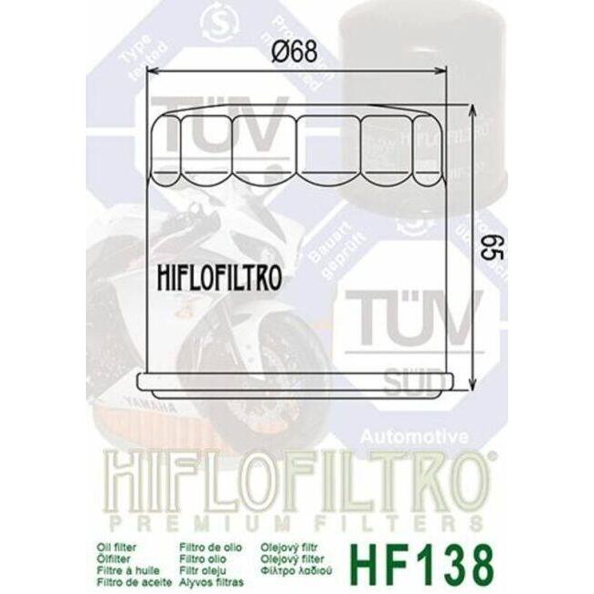 HIFLOFILTRO ハイフローフィルトロ オイル フィルター ブラック(ツヤあり) - HF138 オイルフィルター | ブランド登録なし | 01