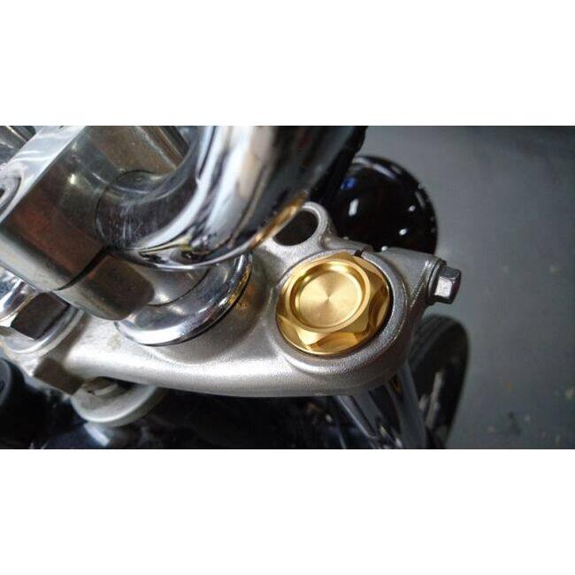 antlion アントライオン Vフロントフォーク・トップキャップ カラー：チタンゴールド / antlionロゴ：なし SR400 YAMAHA ヤマハ サスペンション 足回り | ant lion | 01