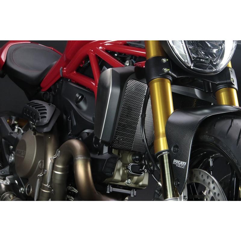 TRICK STAR - TRICKSTAR 瞞着手段はやりっ児 ラジエターコアガード 色合い：黒いことメッキ Monster 1200 821 DUCATI ドゥカティ 冷やかすかかわり合い 発動機