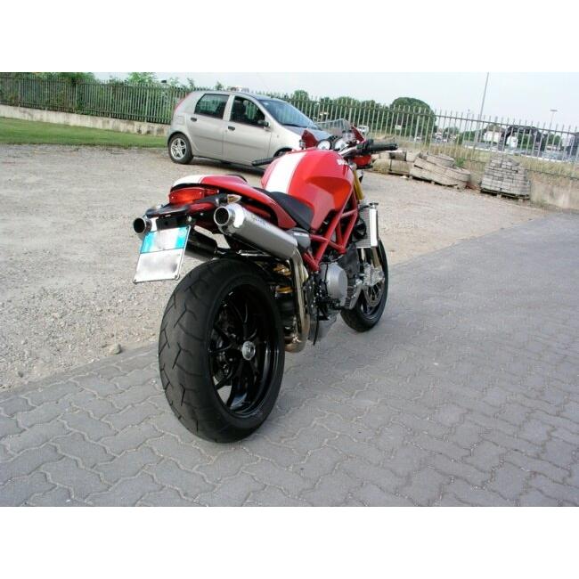 SPARK EXHAUST - ぴかぴか光る えり巻き ROUND スリップオンマフラー 2本出し 印字機：キャタライザー付き添い人 Monster S4R (07-08) S4RS (06-08) DUCATI ドゥカティ