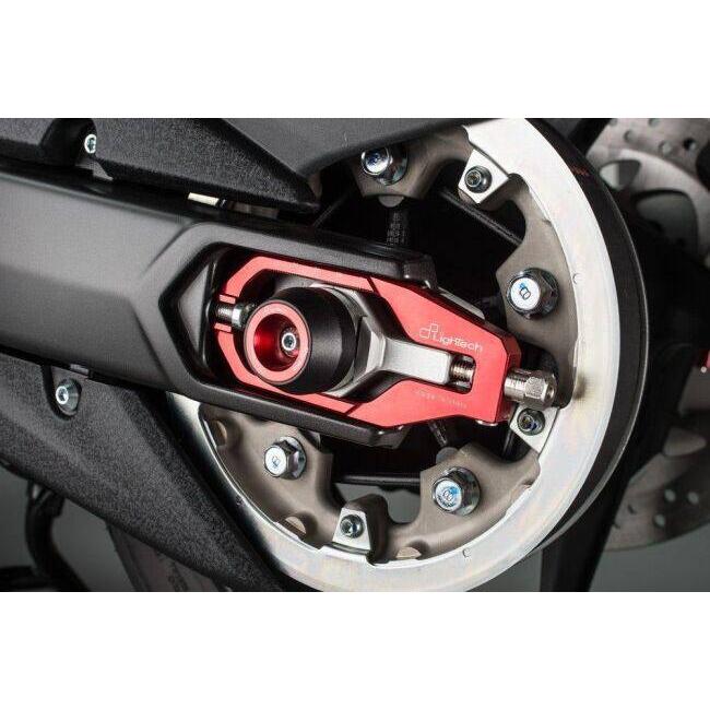LighTech ライテック ベルトアジャスター カラー：レッド T-MAX 500 530 560 YAMAHA ヤマハ アクスルブロック・チェーンアジャスター 足回り_1
