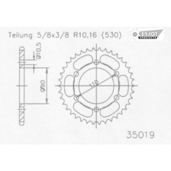 Esjot エスヨット スチール製スプロケット XS500 B Spoke Wheel A XS650 BH USA B2F TX750 TX500 YAMAHA ヤマハ ドリブンスプロケット・リアスプロケット | ブランド登録なし | 01