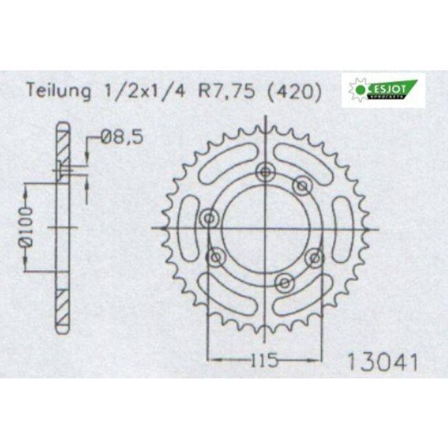 Esjot エスヨット スチール製スプロケット 丁数：60 50 Senda R DRD Pro 09-10 Racing 09-11 DERBI デルビ ドリブンスプロケット・リアスプロケット 駆動系 | ブランド登録なし | 01