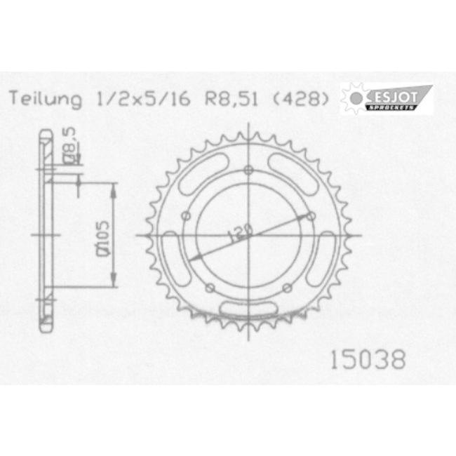 Esjot エスヨット スチール製スプロケット 丁数：62 125 ZX 97-99 ZZ