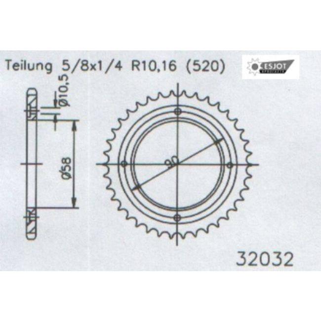 Esjot エスヨット スチール製スプロケット 丁数：31 125 MBX F 84-86