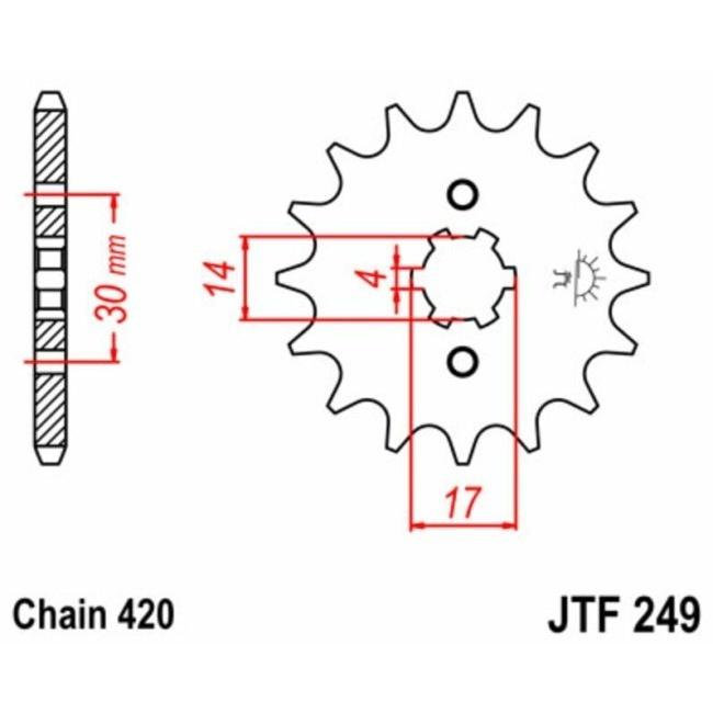 JT Sprockets 35 Tooth Rear Steel Sprocket For 420 Chain - JTR834.35 for