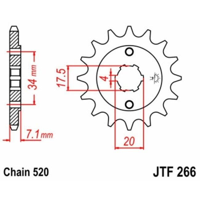JT SPROCKETS JT SPROCKETS:JTスプロケット Steel Standard Front Sprocket 266 - 520 CR 125 R  MTX 200 RW  XL 250 R  XR 250 R｜webike｜02
