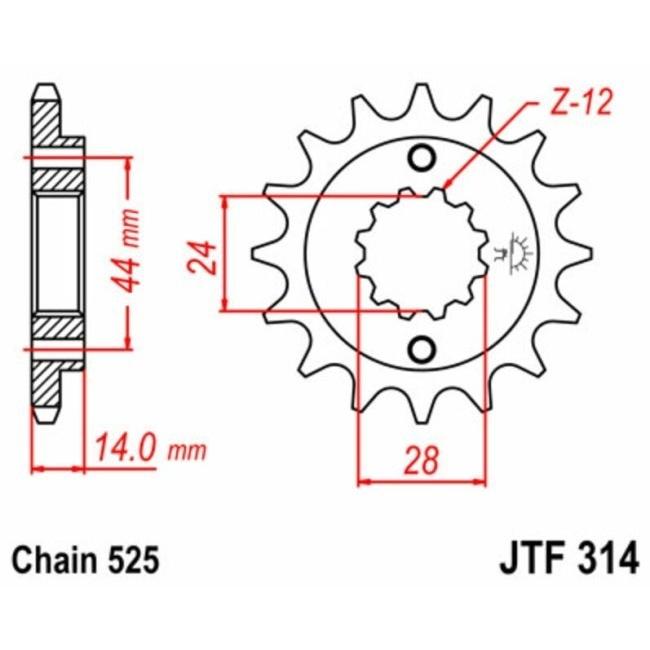 JT SPROCKETS JT SPROCKETSJTスプロケット Steel Standard Front Sprocket 314
