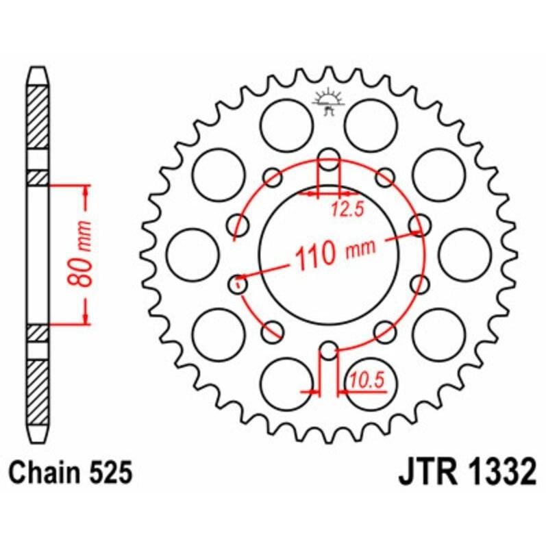 JT SPROCKETS JT SPROCKETS:JTスプロケット Steel Standard Rear Sprocket 1332 - 525｜webike