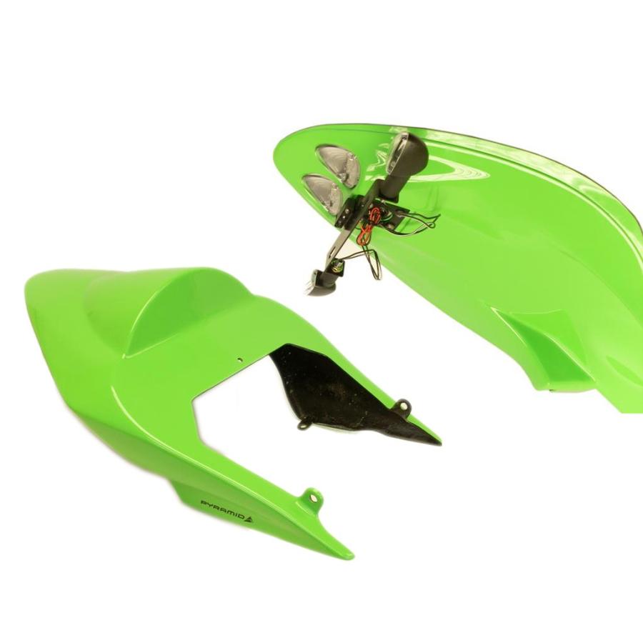 Pyramid Plastics ピラミッドプラスチック STINGER Moto GPスタイル・シート・ユニット Style Seat Unit(Stinger Gp Unit) カラー：LIME GREEN Ninja 250 R