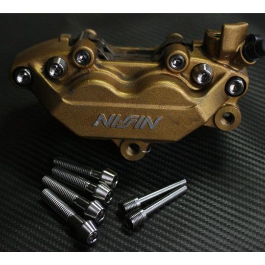 TITANIUM64 チタニウムロクジュウヨン ブレーキパッドピン・キャリパーブリッジボルトセット 陽極酸化カラー：ライトブルー NISSIN 4POT-2ピンタイプ ブレーキ