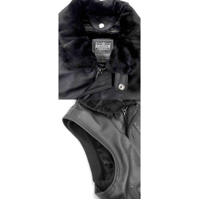 カドヤ（KADOYA） DECK CREW VEST ミリタリーレザーベスト サイズ：M