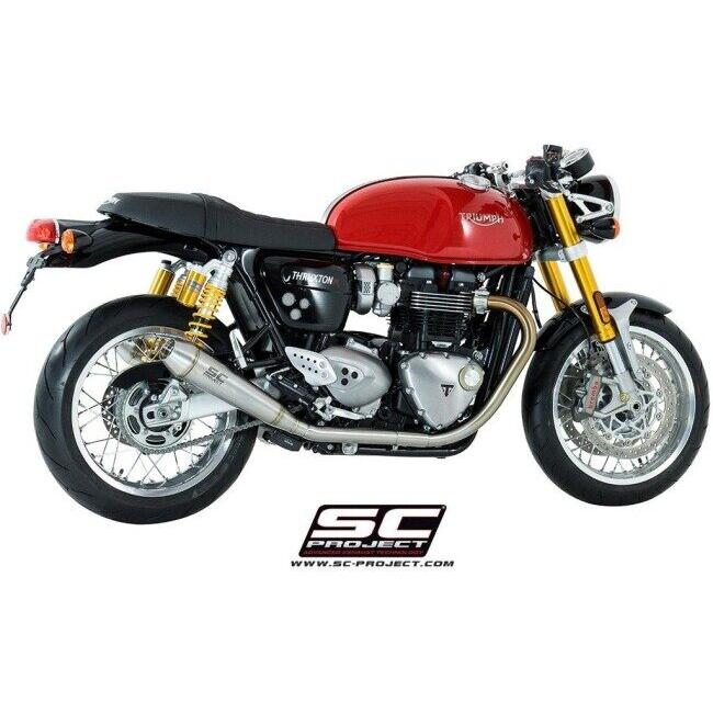 SC-PROJECT SCプロジェクト ヴィンテージコニック ツイン スリップオンサイレンサー THRUXTON 1200 R RS TRIUMPH トライアンフ スリップオンマフラー マフラーの画像