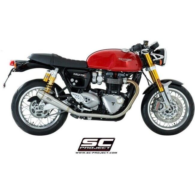 SC-PROJECT SCプロジェクト ヴィンテージコニック ツイン スリップオンサイレンサー THRUXTON 1200 R RS TRIUMPH トライアンフ スリップオンマフラー マフラーの画像