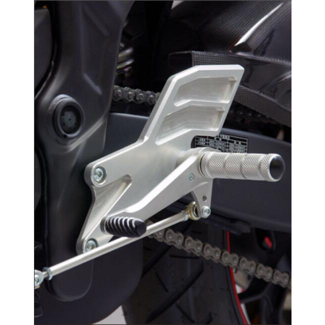 WR’S ダブルアールズ バトルステップ 1ポジションタイプ カラー：シルバー YZF-R3 YZF-R25 MT-03 MT-25 YAMAHA ヤマハ バックステップ ステップ 足回り_1