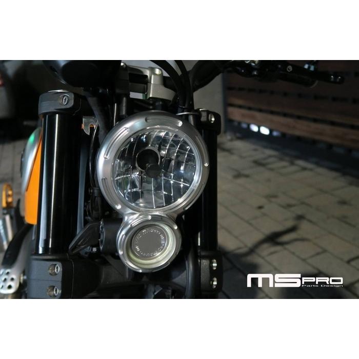MSPRO エムエスプロ 8タイプヘッドライト (SCRAMBLER) COBAperture color：White light / Headlights Body color：Sliver H4 Lamp Specifications：Yellow_6