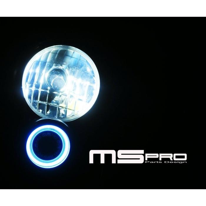 MSPRO エムエスプロ 8タイプヘッドライト (SCRAMBLER) H4 Lamp Specifications：White light / Headlights Body color：Sliver COBAperture color：Blue 灯火類_5