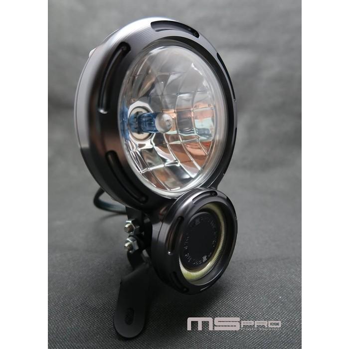 MSPRO エムエスプロ 8タイプヘッドライト (SCRAMBLER) Headlights Body color：Black / COBAperture color：White light H4 Lamp Specifications：White 灯火類_1