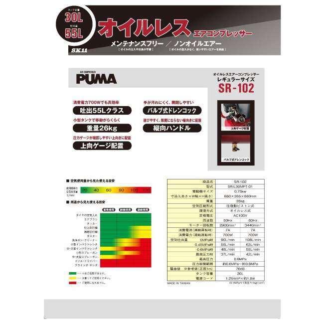 SK11 SK11:エスケー11 エアコンプレッサSR-102｜webike｜02