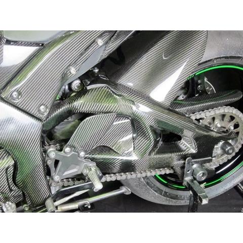 A-TECH エーテック スイングアームカバー 素材：ドライカーボンケブラー(DCK) ZX-10R KAWASAKI カワサキ スイングアームカバー・プロテクター 外装の画像