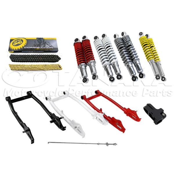 田中商会(TANAKA) タナカショウカイ カスタム4点セット(5cmスチールロングスイングアーム・リアサスペンション・チェーン・チェーンスライダー) HONDA ホンダ | ブランド登録なし