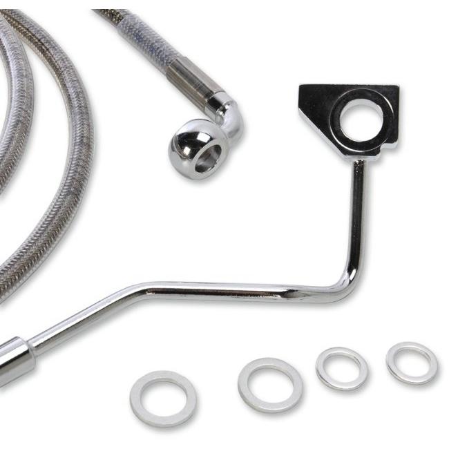 Drag Specialties ドラッグスペシャリティーズ Extended Length Stainless Steel フロントブレーキホースキット［1741-4501］ ブレーキホース・クラッチホース_1