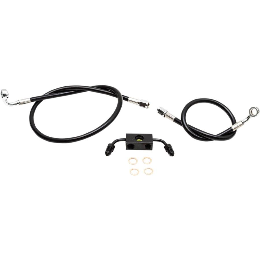 LA CHOPPERS エルエーチョッパーズ ブレーキラインキット 15-17” ブラック XL ABS用【BRKLINES BK 15-17 ABS [1741-4653]】 ブレーキ