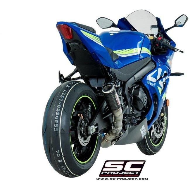 SC-PROJECT SCプロジェクト CR-T スリップオンサイレンサー＆フルチタンリンクパイプ 本体材質：カーボン / テールエンドメッシュガード：なし GSX-R1000 Rの画像