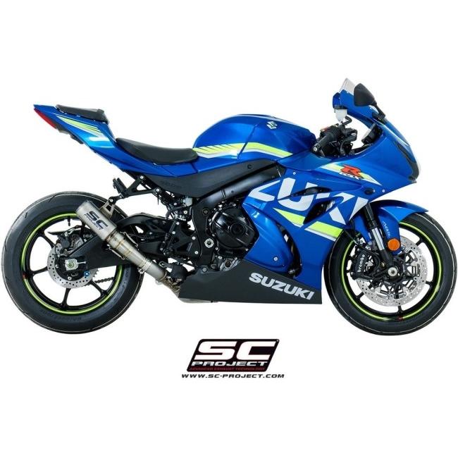 SC-PROJECT SCプロジェクト CR-T スリップオンサイレンサー＆フルチタンリンクパイプ 本体材質：チタン / テールエンドメッシュガード：なし GSX-R1000 Rの画像