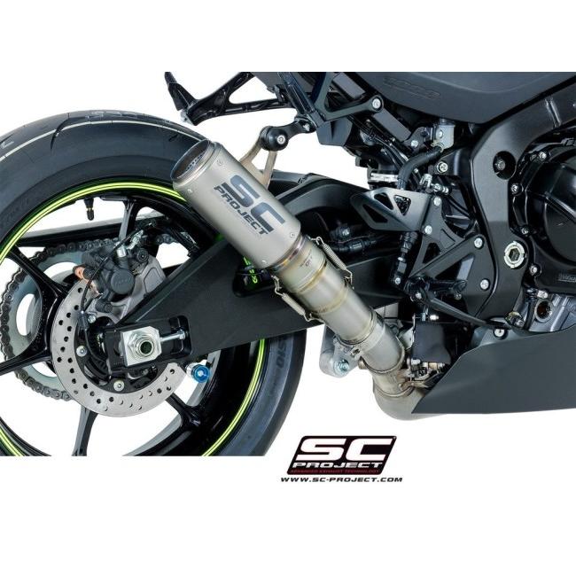 SC-PROJECT SCプロジェクト CR-T スリップオンサイレンサー＆フルチタンリンクパイプ 本体材質：チタン / テールエンドメッシュガード：なし GSX-R1000 Rの画像