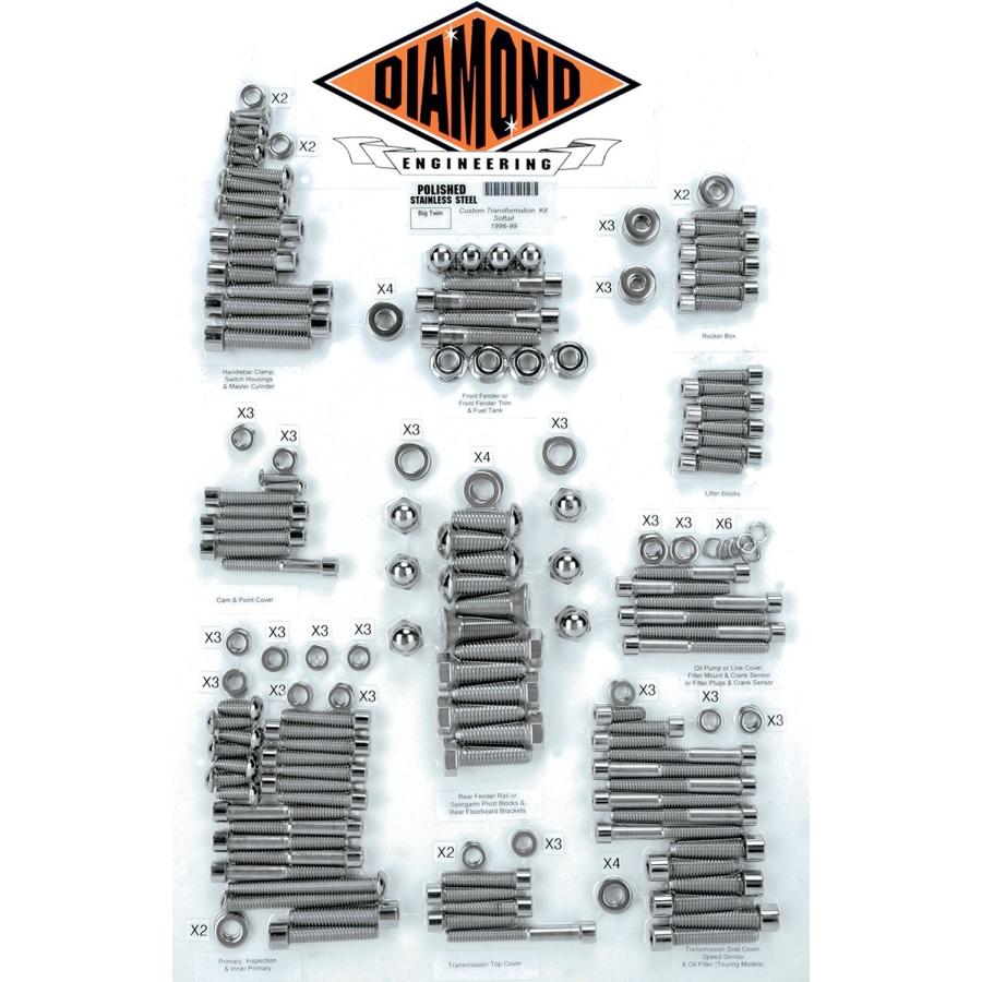 DIAMOND ENGINEERING ダイアモンドエンジニアリング ボルトキットトランスミッションフレーム96-99ST 【BOLT KIT TRNSFRM 96-99ST [2401-0215]】 エンジン