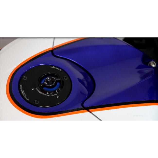 DRIVEN ドリブン D-Axis HALO フュエルキャップ カラー：ブルー Daytona 675 675R Street Triple 765 R Speed 1050 TRIUMPH トライアンフ タンク関連 外装の画像