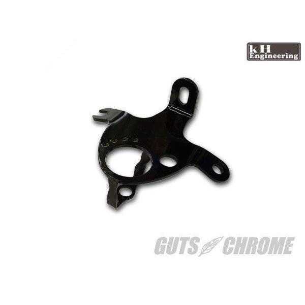 GUTS CHROME ガッツクローム kH Engineering ショベル用ミニメーター/IGN/3mmインジケータ穴付エンジンハンガー タイプ：ブラックパウダーコート仕上げ | GUTS CHROME