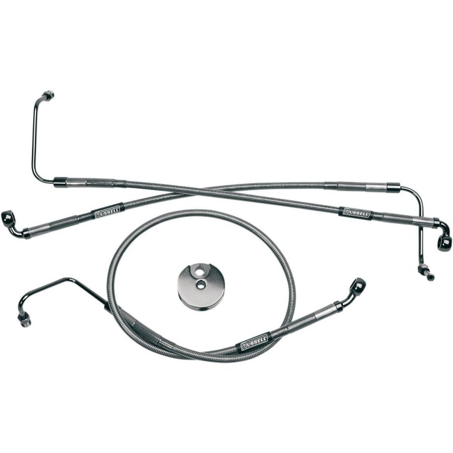 RUSSELL ラッセル BRAKELINE+2 FRT 94-07FLHR [1741-0443] HARLEY-DAVIDSON ハーレーダビッドソン ブレーキホース・クラッチホース ブレーキ | ブランド登録なし