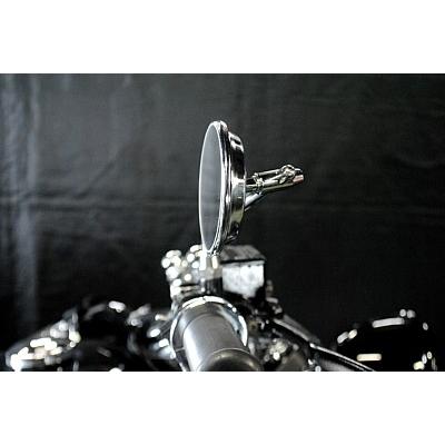 YAMAHAビラーゴ250用鏡面 トップブリッジ アルミ製 部品屋K&W ラウンドミラー タイプ：左用 / ミラーサイズ：3インチ