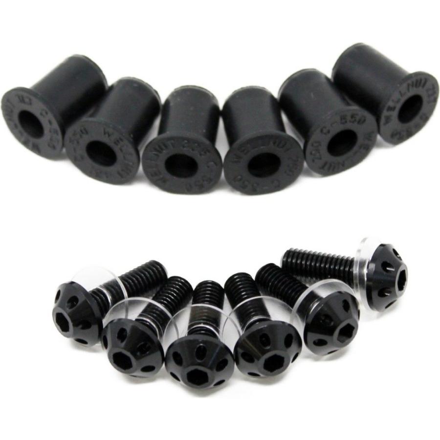 Speedra Speedra スピードラ アルミ削り出しスクリーンボルト ウェルナット 6個セット カラー ブラック 楽天ランキング1位