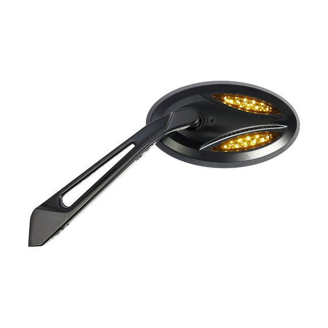 MCS MCS:エムシーエス キャツアイミラー LED ウインカー付き【CATEYE MIRROR WITH LED TURNSIGNALS】 COLOR：BLACK 65-UP H-D｜webike｜02