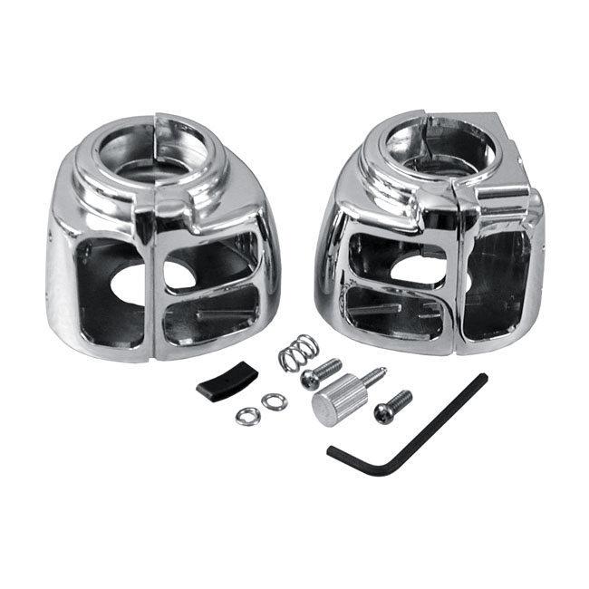 MCS エムシーエス スイッチハウジングセット【SWITCH HOUSING SET】 COLOR：CHROME HARLEY-DAVIDSON ハーレーダビッドソン ハンドルスイッチ・スイッチボックス