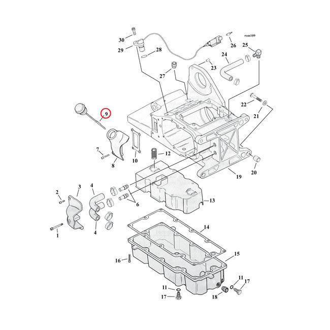 MCS エムシーエス オイルタンクフィラープラグ ディプスティック付き【OIL TANK FILL PLUG WITH DIPSTICK】 99-06 TOURING (NU) エンジンパーツ エンジン