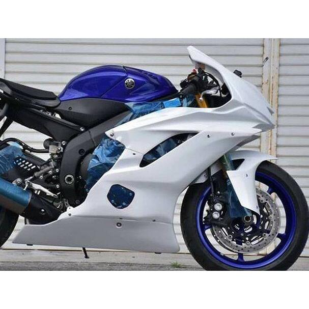 Yamaha R6 カウル ホワイト・ブルー EIGHT(才谷屋) エイト(サイタニヤ) フルカウル／レース カラー：白ゲル