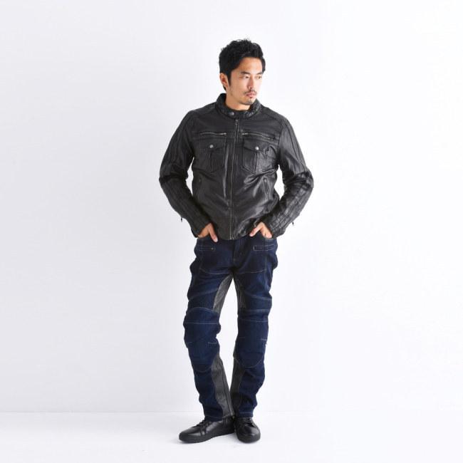 DEGNER デグナー 本革デニムガード付きデニムパンツ サイズ：L