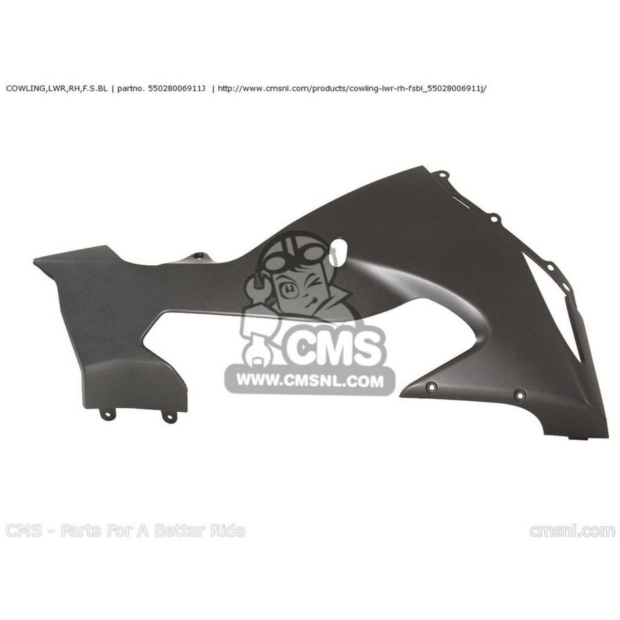 CMS シーエムエス COWLING，LWR，RH，F.S.BL ZX1000D6F NINJA ZX10R USA CALIFORNIA CANADA KAWASAKI カワサキ アンダーカウル カウル関連 外装